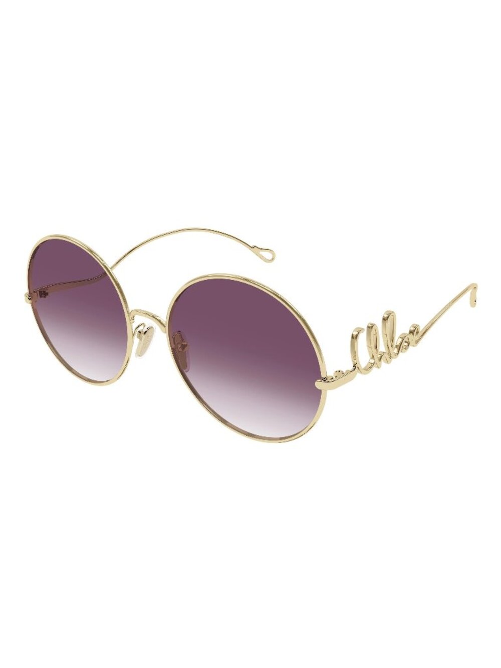 New Chloé Women's Sunglasses Gold Red Lens Metal Frame CH0329S 003 60